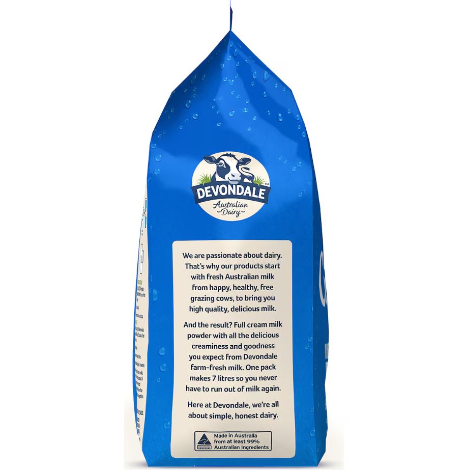 Sữa bột nguyên kem Devondale Full Cream Long Life Milk Powder 1kg