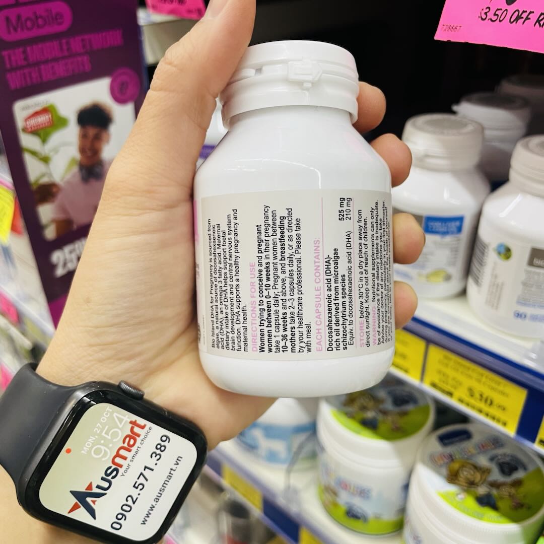 DHA cho bà bầu Bio Island DHA for Pregnancy của Úc 60 viên