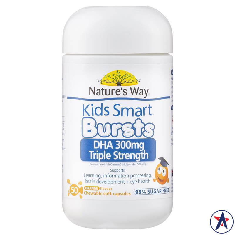 DHA Nature's Way Kids Smart DHA 300mg Triple Strength 50 viên | Hàng xách tay Úc chính hãng