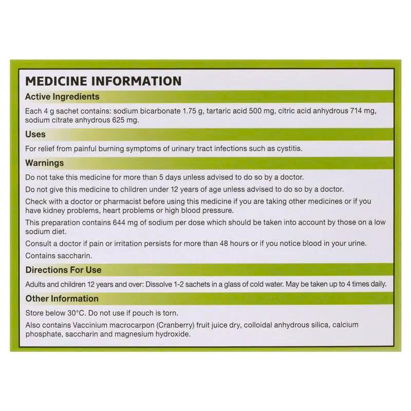 Bột Ural Cranberry Flavour Effervescent hỗ trợ tiết niệu 28 gói