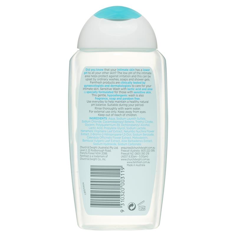 Dung dịch vệ sinh phụ nữ Femfresh Femfresh Sensitive Wash 250ml | Chất lượng đảm bảo từ Úc