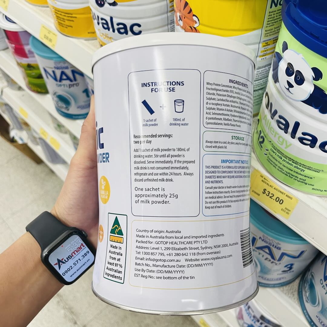 Sữa hoàng gia Úc Royal AUSNZ Diabetic Formula Milk Powder cho người tiểu đường 500g (25g x 20 gói)