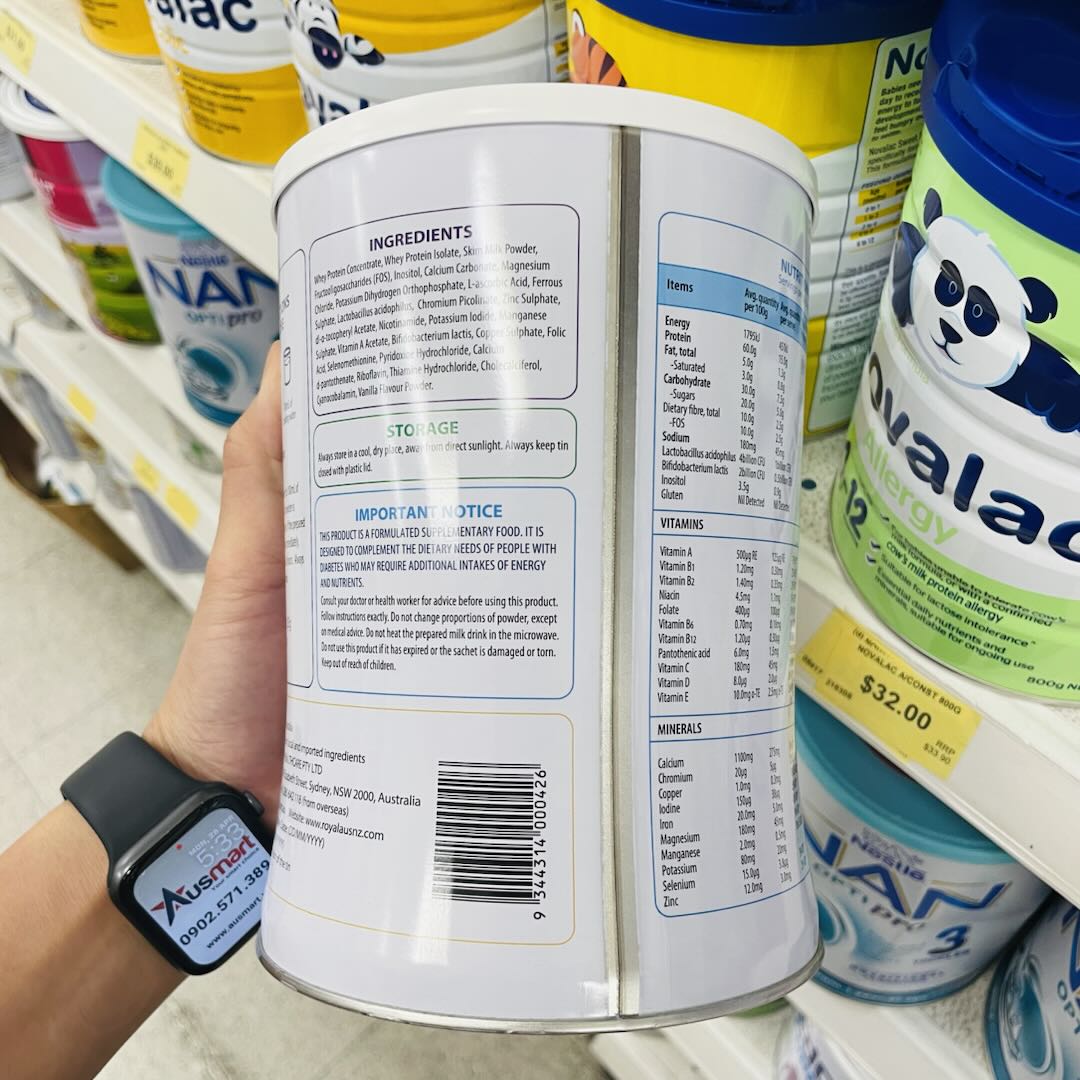 Sữa hoàng gia Úc Royal AUSNZ Diabetic Formula Milk Powder cho người tiểu đường 500g (25g x 20 gói)