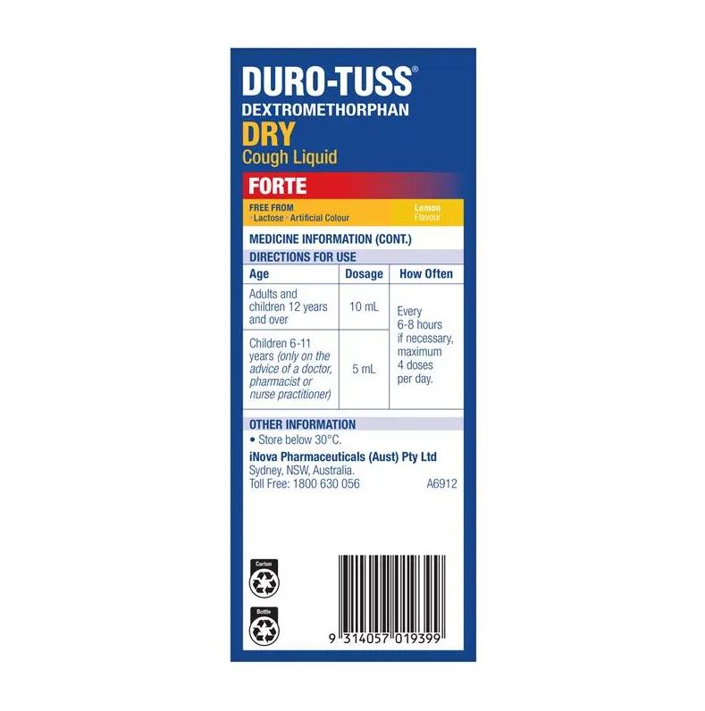 Siro giảm ho khô Durotuss Dry Cough Liquid Forte 200ml