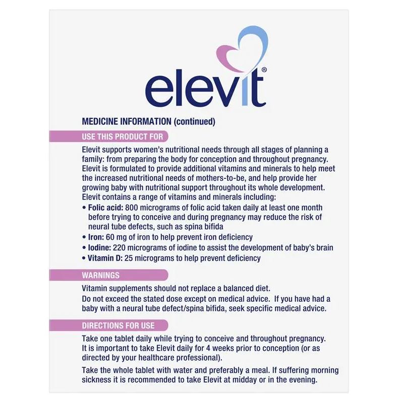 Elevit bầu Úc Pre-conception & Pregnancy Multivitamin
