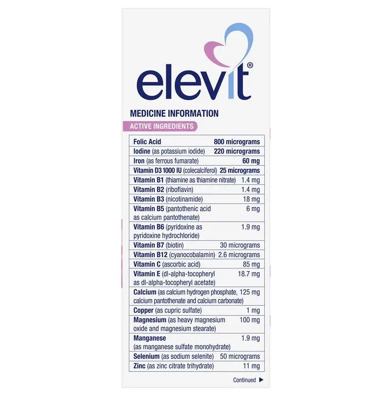 Elevit bầu Úc Pre-conception & Pregnancy Multivitamin