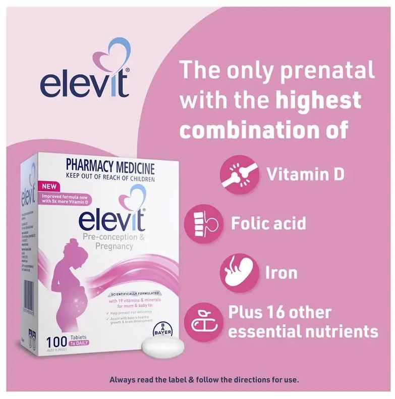 Elevit bầu Úc Pre-conception & Pregnancy Multivitamin