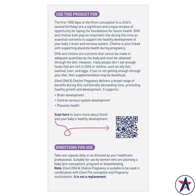 Elevit bầu DHA & Choline Pregnancy 60 viên