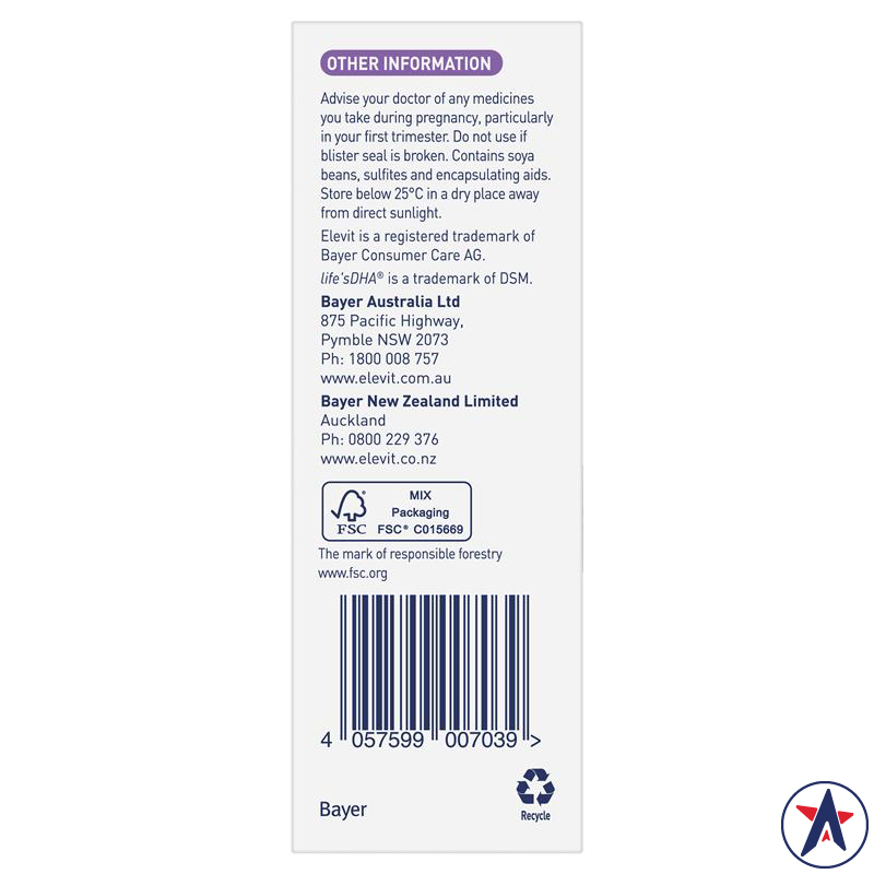 Elevit bầu DHA & Choline Pregnancy 60 viên