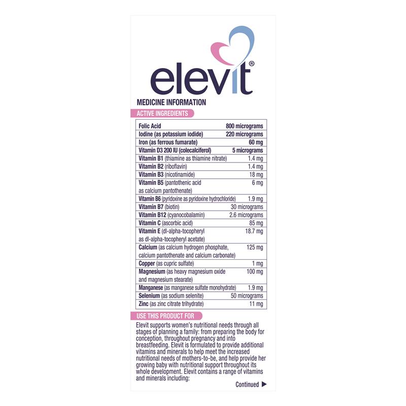 Elevit bầu Úc Pre-conception & Pregnancy Multivitamin