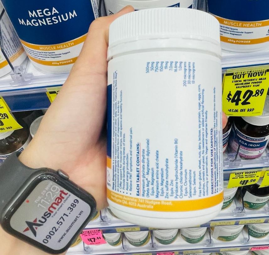 Viên uống bổ sung Magie hỗ trợ cơ bắp Ethical Nutrients Mega Magnesium