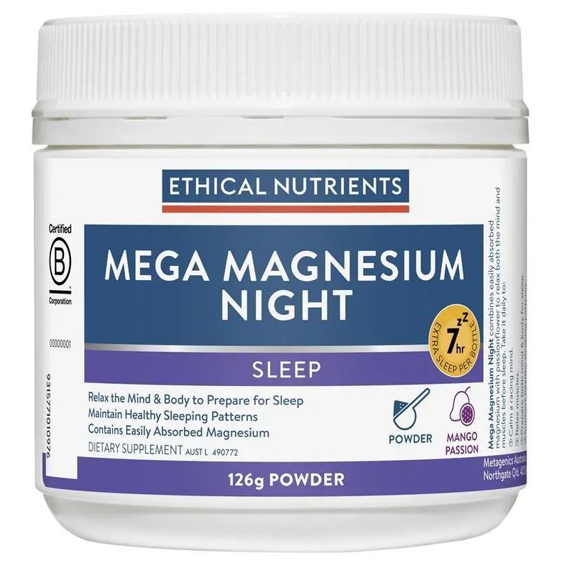 Bột uống Magie cải thiện giấc ngủ Ethical Nutrients Mega Magnesium Night Powder