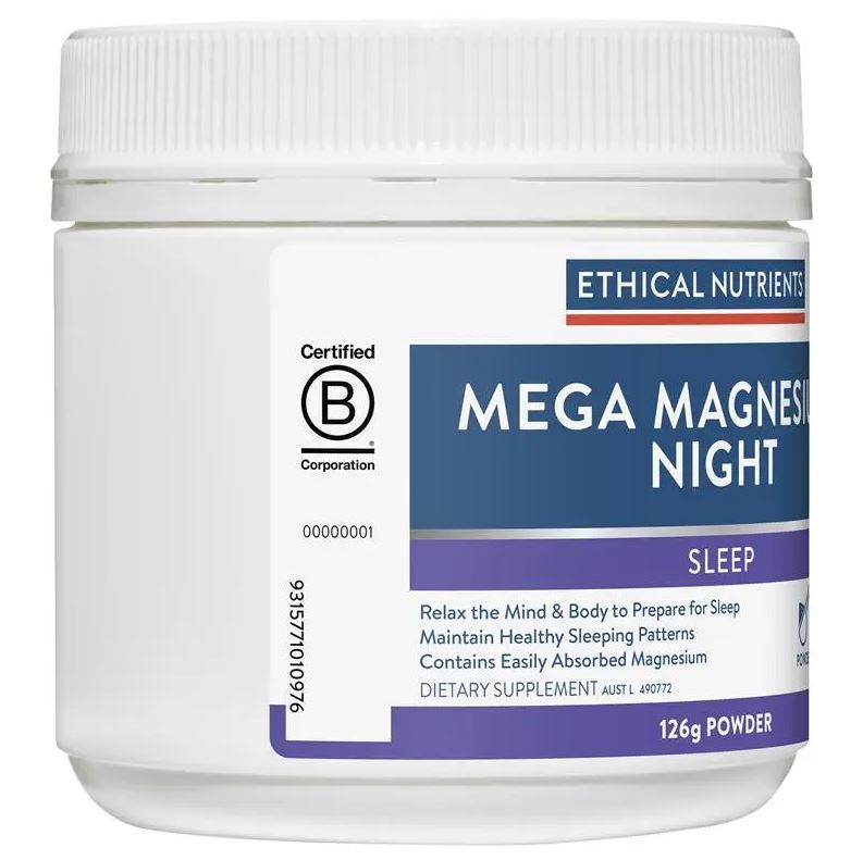 Bột uống Magie cải thiện giấc ngủ Ethical Nutrients Mega Magnesium Night Powder