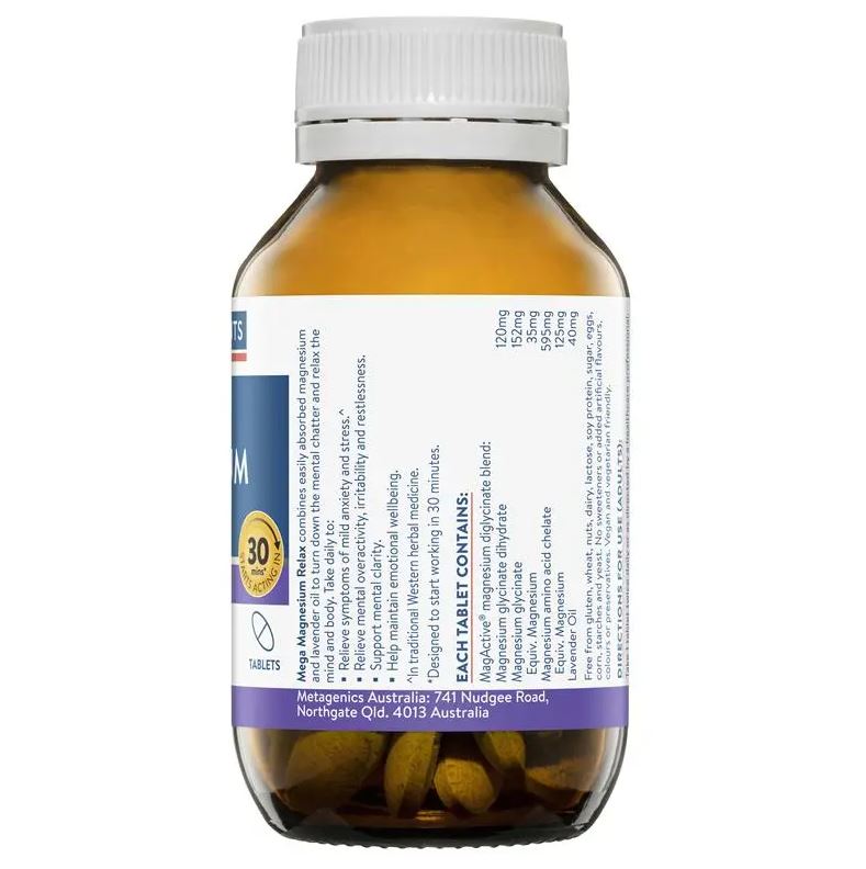 Viên uống giảm stress Ethical Nutrients Mega Magnesium Relax 60 viên