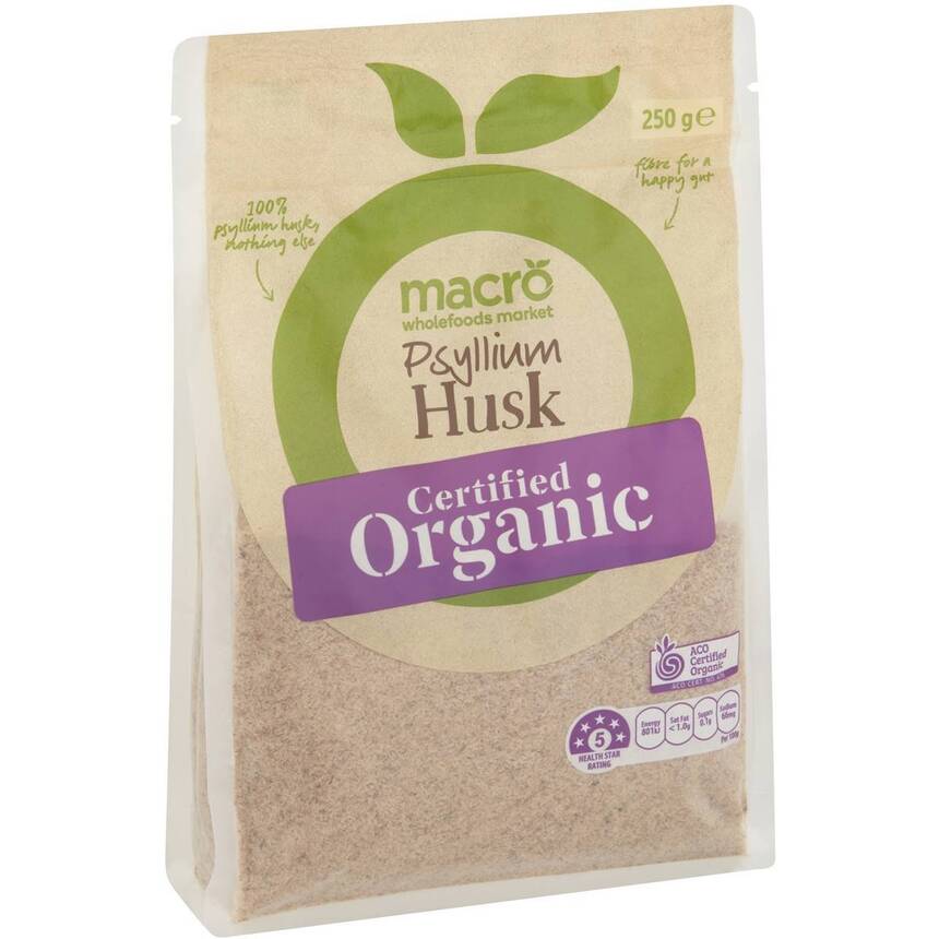 Bột vỏ hạt Mã đề hữu cơ Macro Organic Psyllium Husk của Úc 250g | Xuất xứ Úc