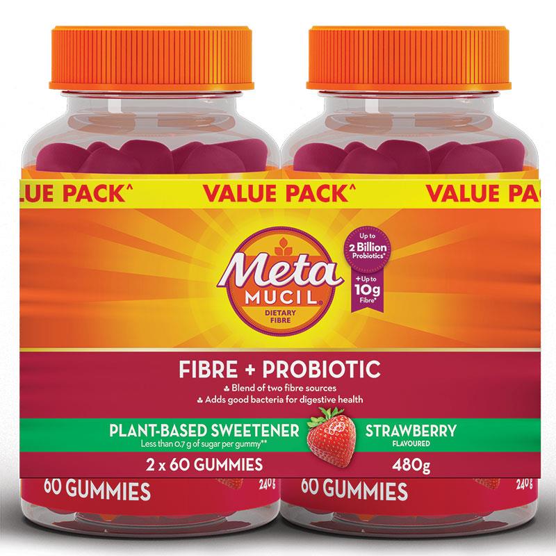 Kẹo dẻo bổ sung chất xơ và lợi khuẩn Metamucil Fibre + Probiotic Gummies