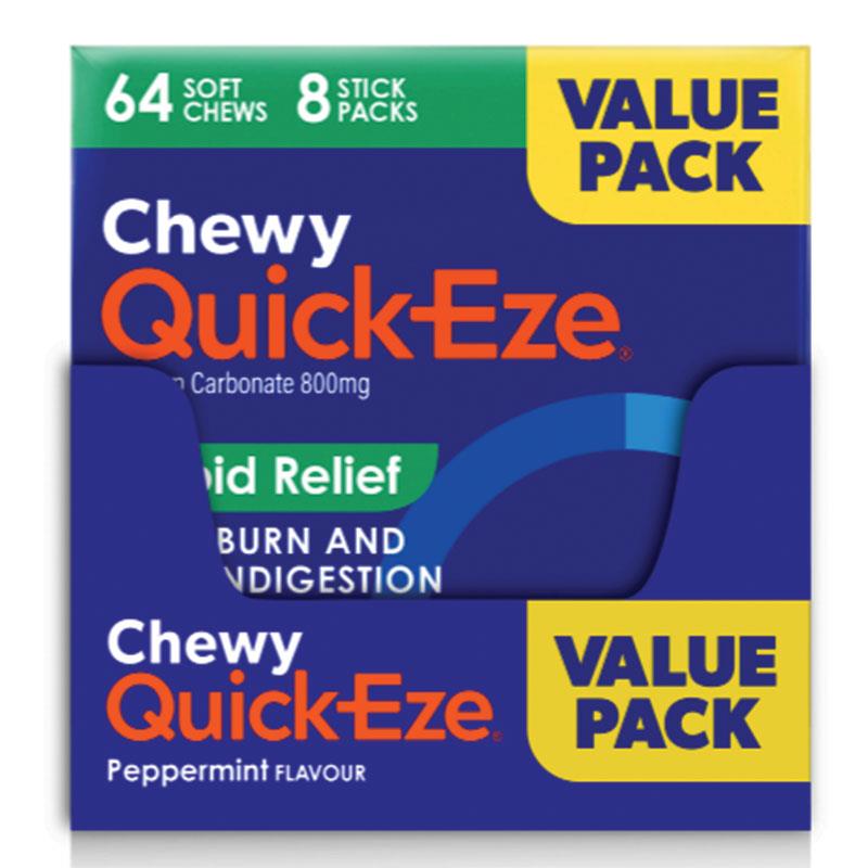 Viên nhai giảm ợ nóng khó tiêu Quick-Eze rapid relief Chewy