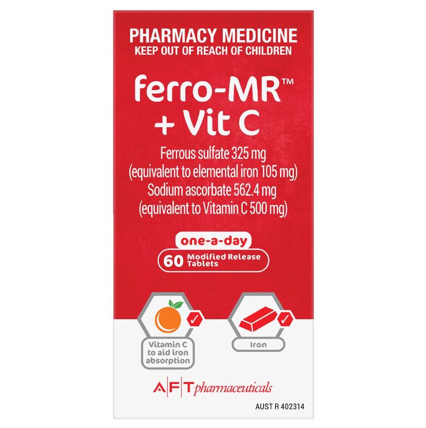 Viên uống bổ sung Sắt Ferro-MR Iron + Vitamin C 60 viên