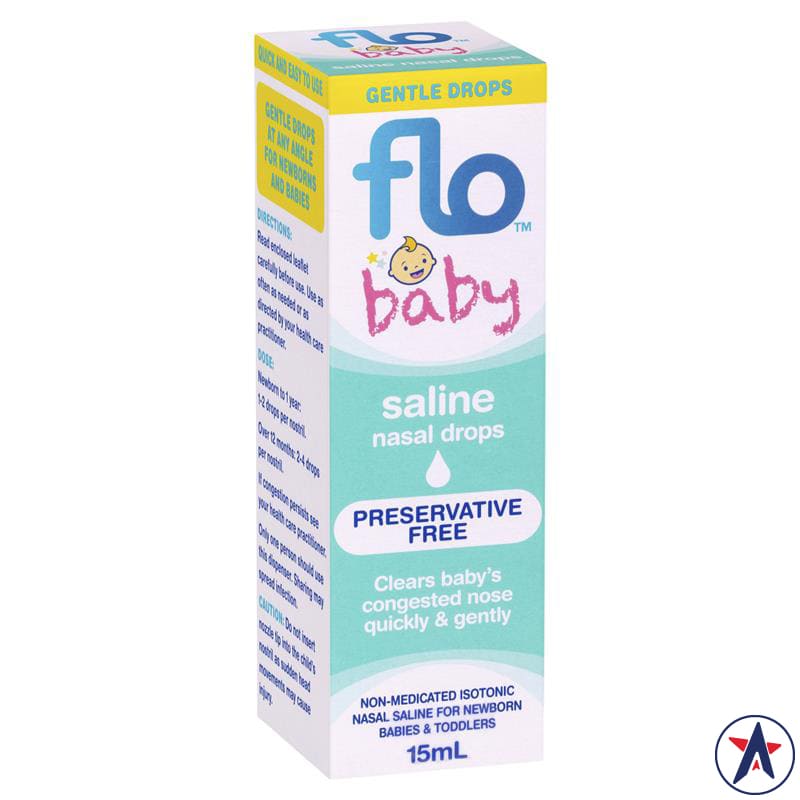 Flo Baby Saline Nasal Drops nước muối nhỏ mũi cho bé 15ml | Hàng xách tay Úc chính hãng