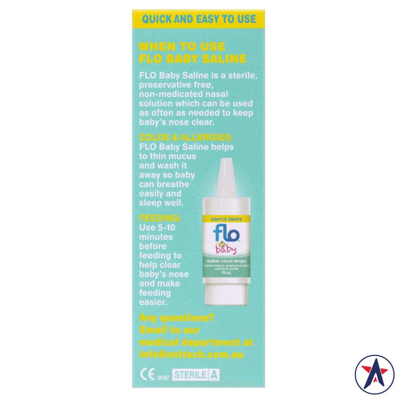 Flo Baby Saline Nasal Drops nước muối nhỏ mũi cho bé 15ml | Thương hiệu Úc chính hãng