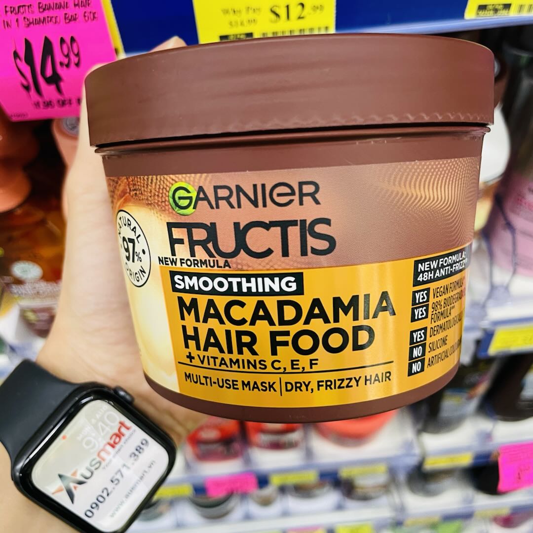 Mặt nạ ủ dưỡng tóc Garnier Fructis Hair Food Smoothing Macadamia 3-in-1 Mask Treatment for Dry & Unruly Hair