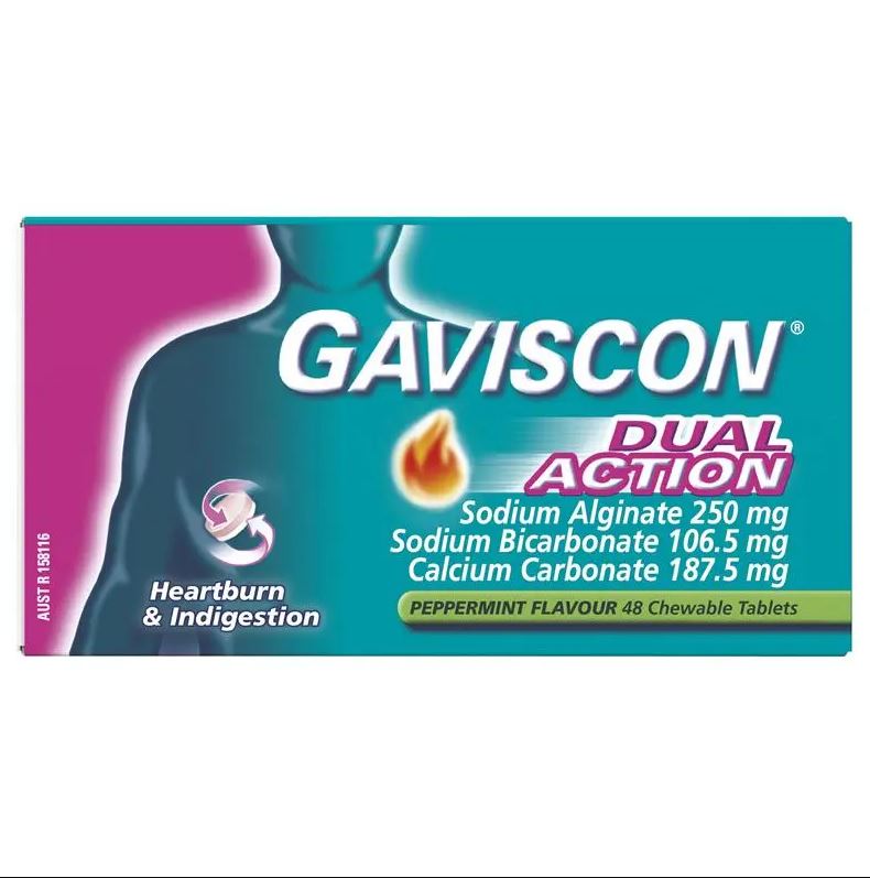 Viên nhai giảm ợ nóng & khó tiêu Gaviscon Dual Action Heartburn & Indigestion Relief