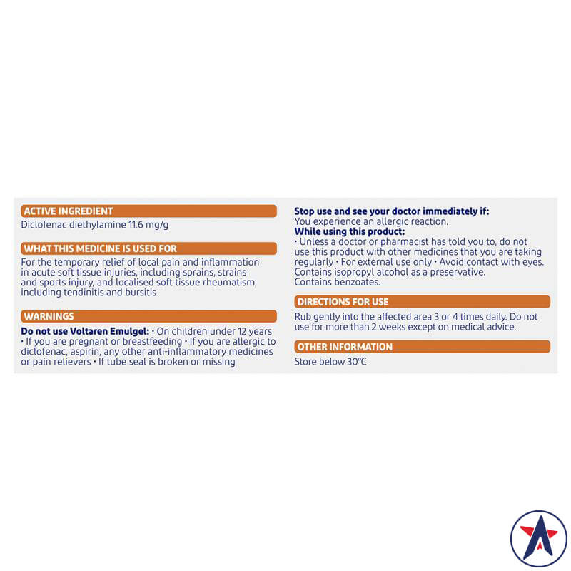 Gel bôi Voltaren Emulgel hỗ trợ giảm sưng, đau, kháng viêm