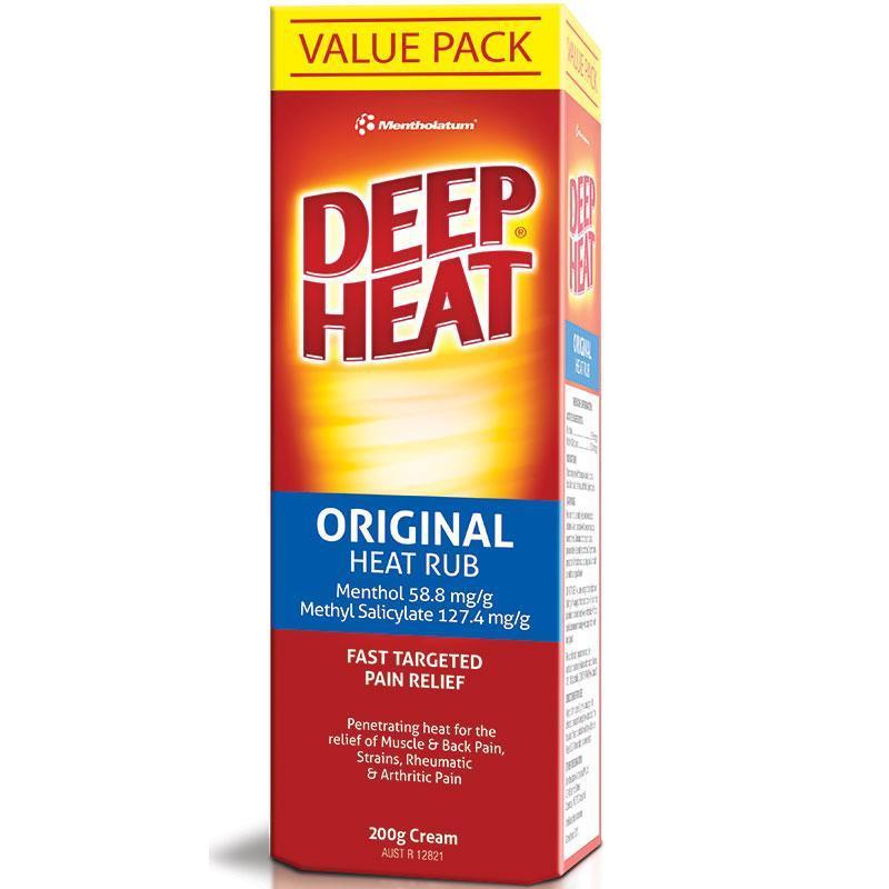 Gel xoa bóp Mentholatum Deep Heat của Úc Regular 200g | Sản phẩm chất lượng Úc
