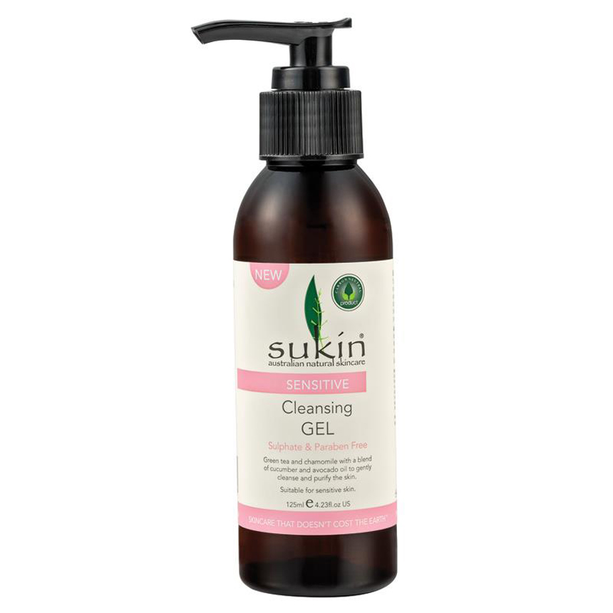 Sữa rửa mặt Sukin Sensitive Cleansing Gel cho da nhạy cảm 125ml | Hàng xách tay Úc