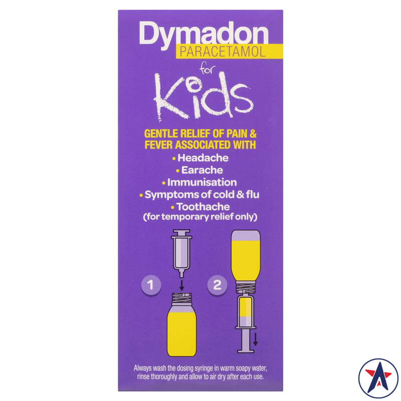 Giảm đau hạ sốt cho trẻ từ 2 đến 12 tuổi Dymadon for Kids Strawberry 200ml