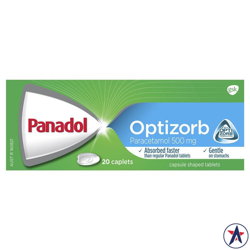 Giảm đau hạ sốt Panadol Optizorb Paracetamol Pain Relief 20 viên oval | Thương hiệu Úc chính hãng