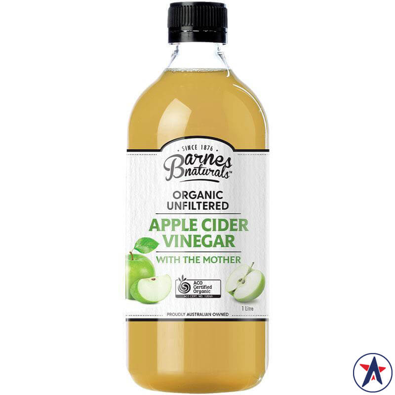 Giấm táo hữu cơ Barnes Naturals Organic Apple Cider Vinegar (có giấm cái)