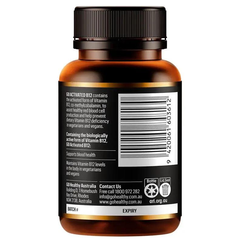 Viên uống bổ sung vitamin B12 Go Healthy Activated B12 Orally Disintegrating 60 viên