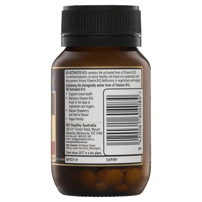 Viên uống bổ sung vitamin B12 Go Healthy Activated B12 Sublingual 60 viên