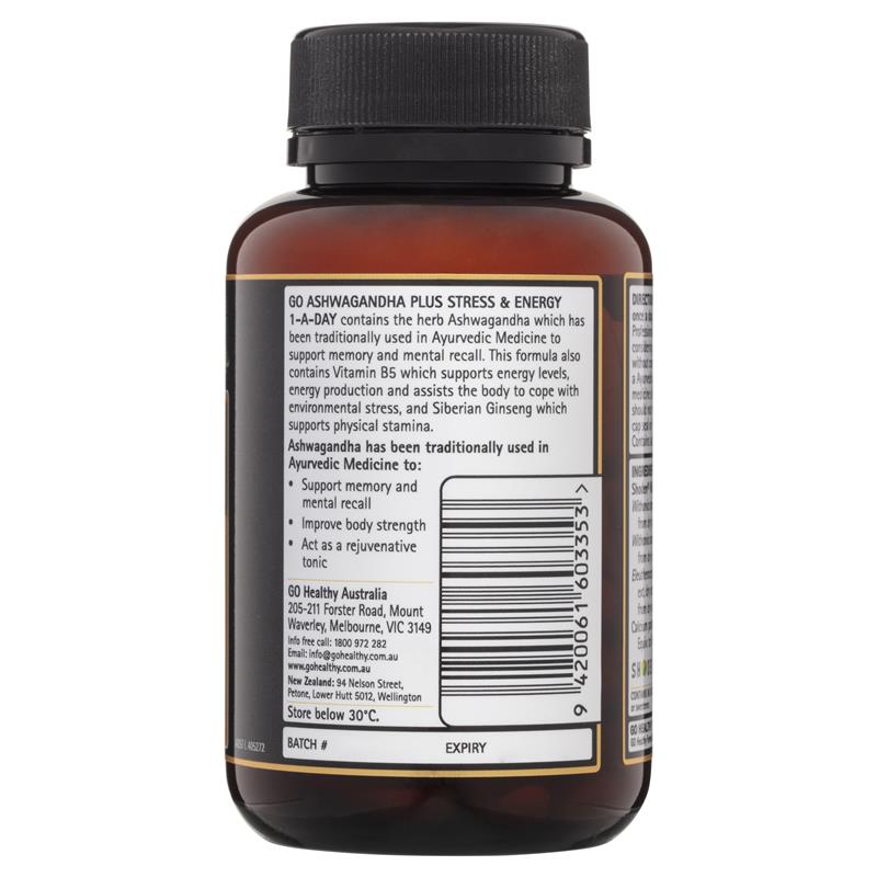 Viên uống Go Healthy Ashwagandha Plus Stress & Energy 1 A Day