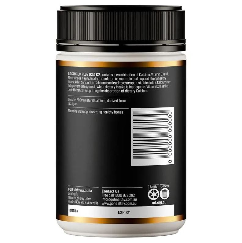 Viên uống bổ sung canxi Go Healthy Calcium Plus D3 & K2 120 viên