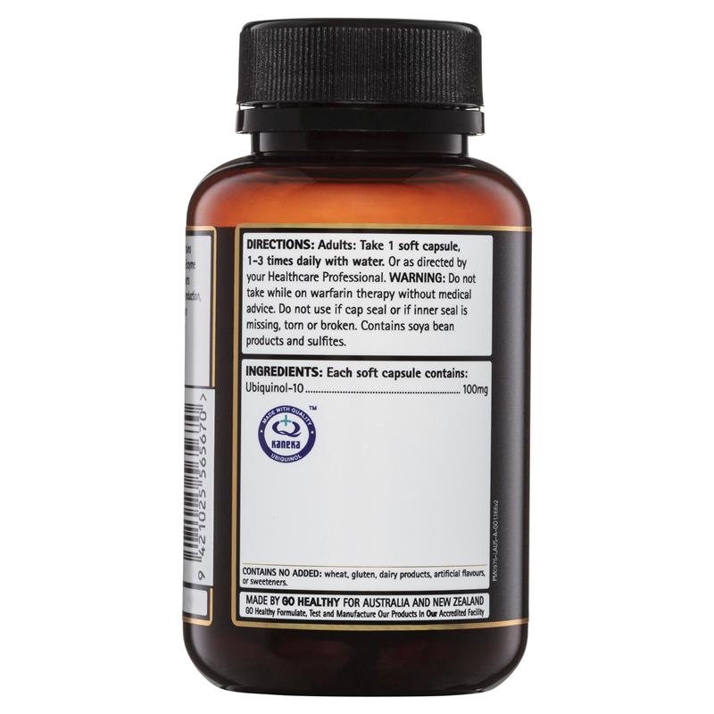 Viên uống hỗ trợ sức khỏe tim mạch Go Healthy CoQ10 Ubiquinol 100mg 60 viên