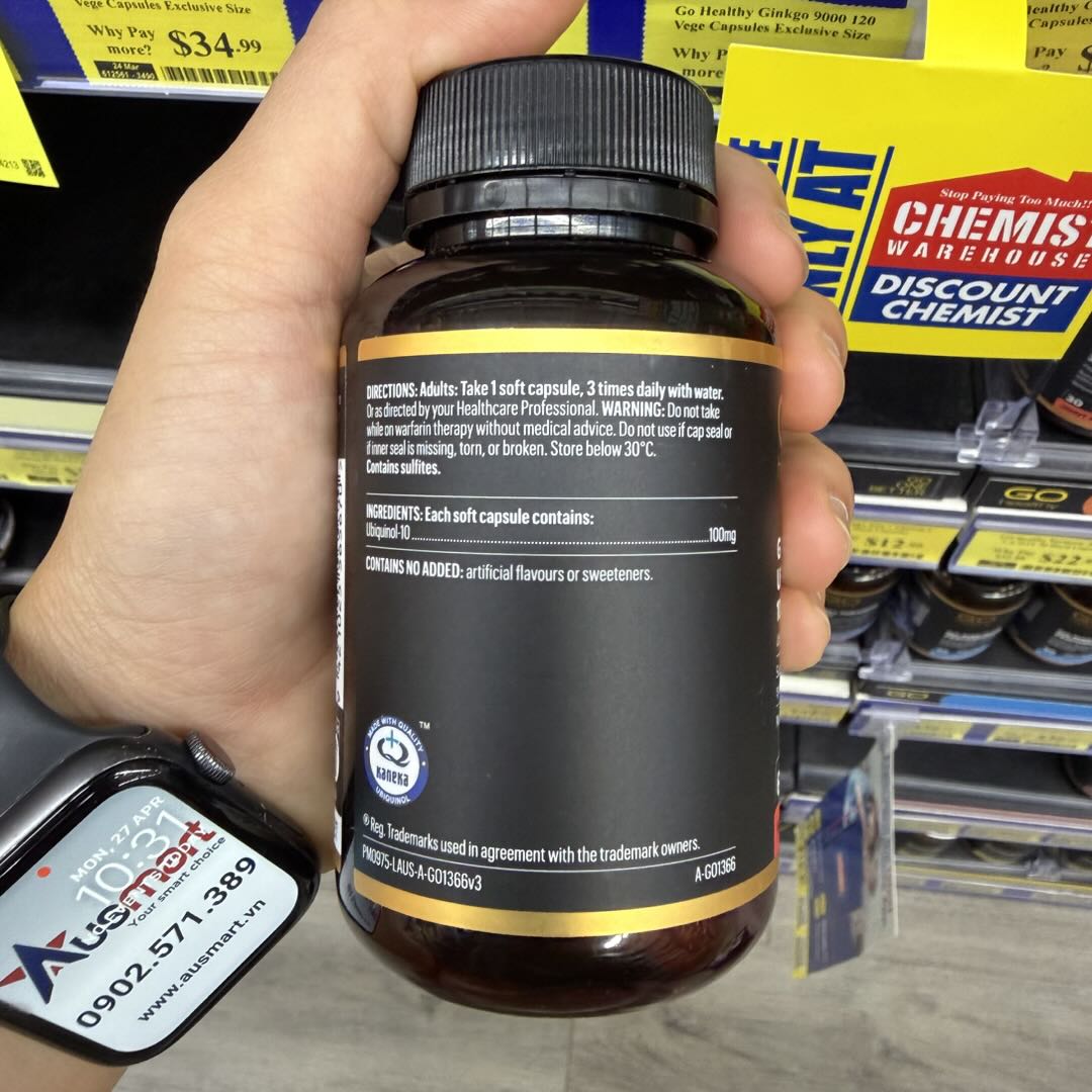 Viên uống hỗ trợ sức khỏe tim mạch Go Healthy CoQ10 Ubiquinol 100mg 60 viên