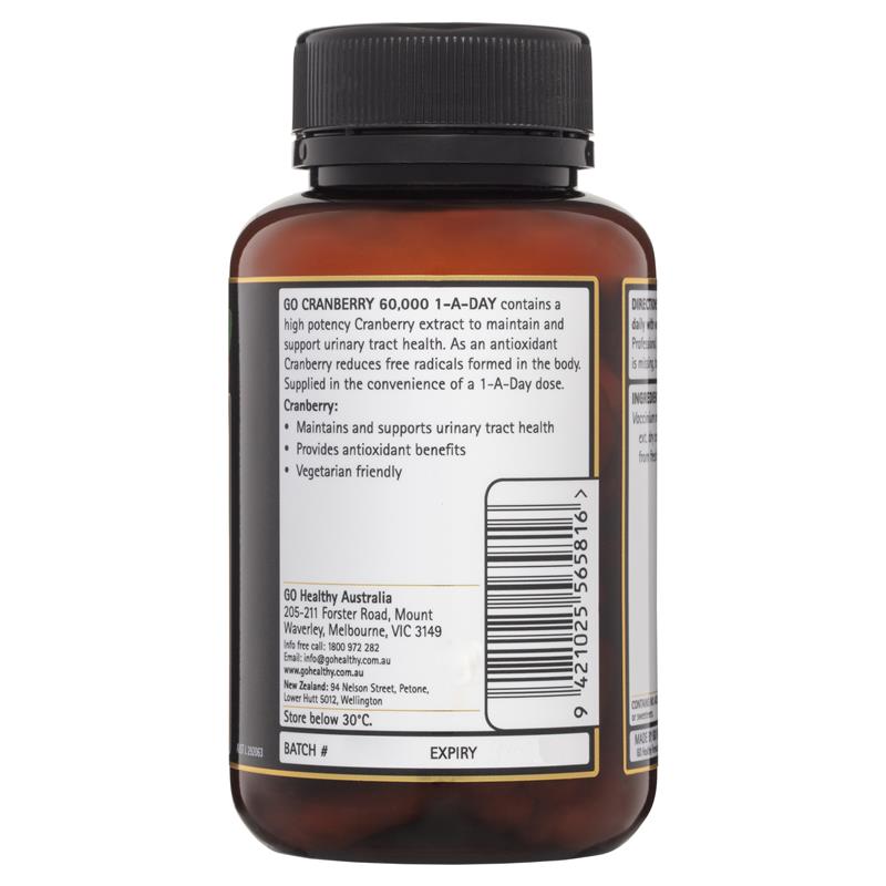 Viên uống hỗ trợ đường tiết niệu Go Healthy Cranberry 60000 60 viên