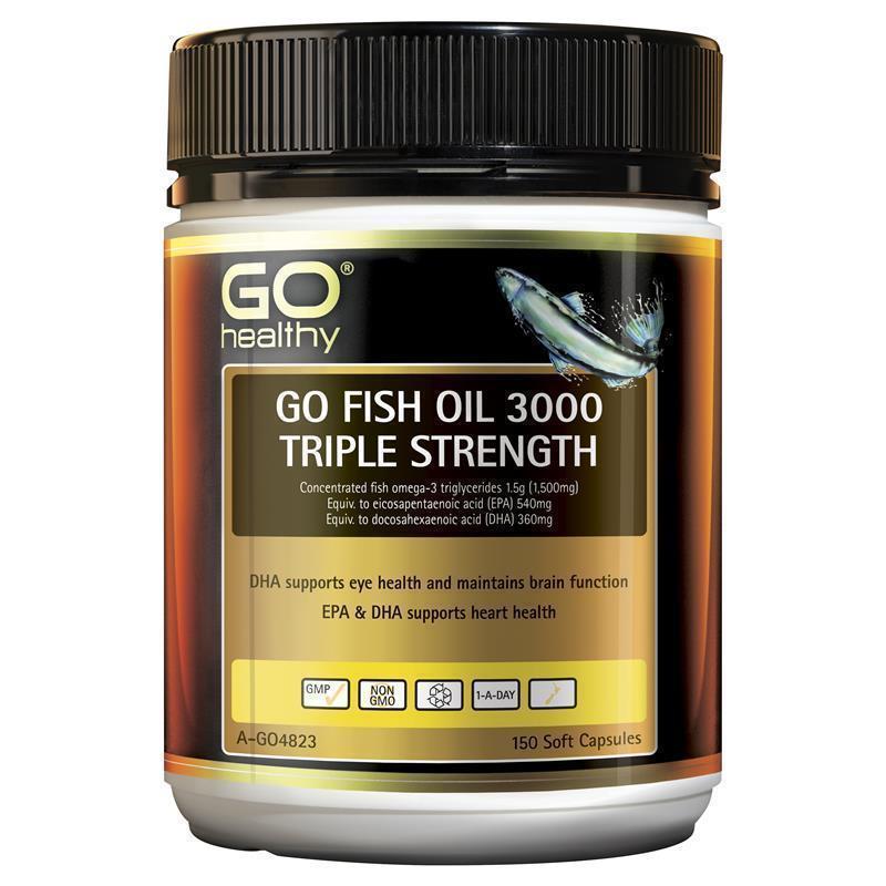Dầu cá hàm lượng cao Go Healthy Fish Oil Triple Strength Odourless Softgel 150 viên