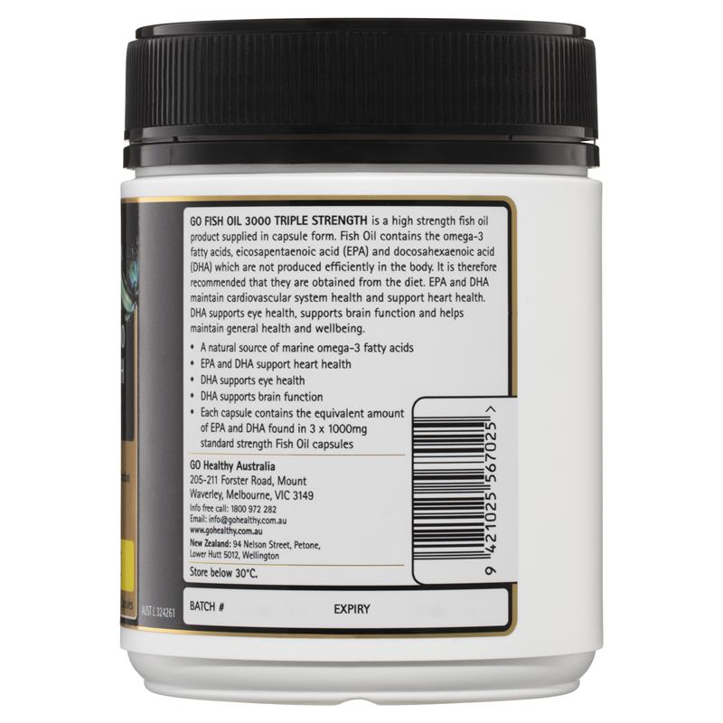 Dầu cá hàm lượng cao Go Healthy Fish 3000 Triple Strength Softgel 150 viên