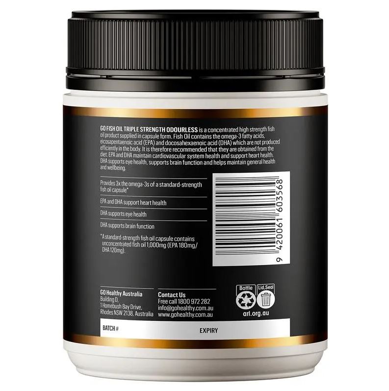 Dầu cá hàm lượng cao Go Healthy Fish Oil Triple Strength Odourless Softgel 150 viên