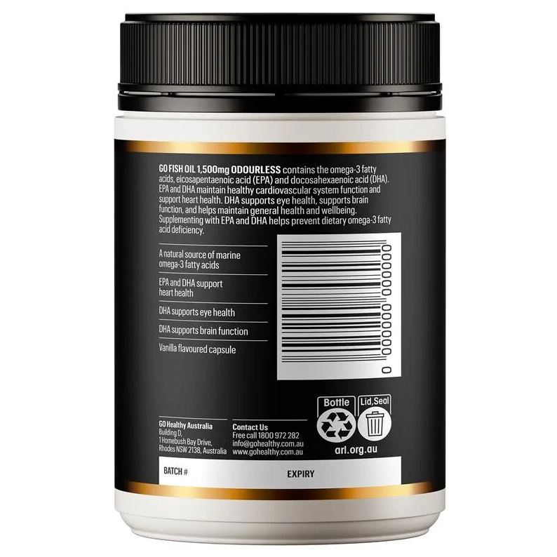 Dầu cá không mùi Go Healthy Fish Oil 1500mg Odourless