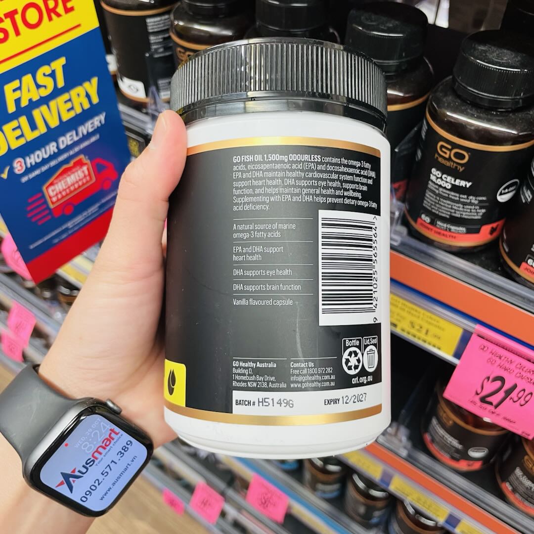 Dầu cá không mùi Go Healthy Fish Oil 1500mg Odourless