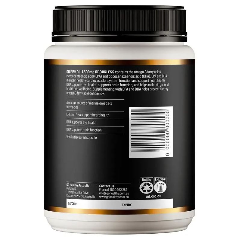 Dầu cá không mùi Go Healthy Fish Oil 1500mg Odourless