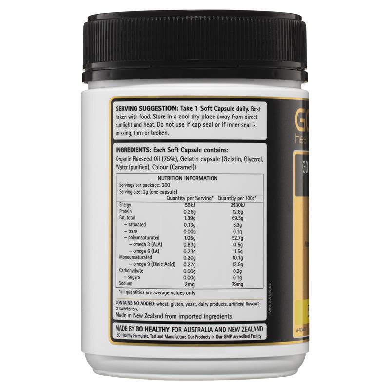 Dầu hạt lanh Go Healthy Flaxseed Oil 1500mg 200 viên