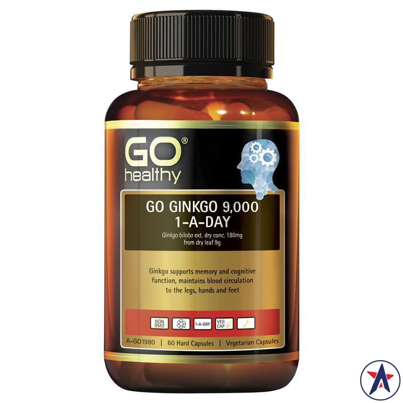 GO Healthy Ginkgo 9000+ bổ não hàm lượng cao của Úc 60 viên | Nhập khẩu từ Úc