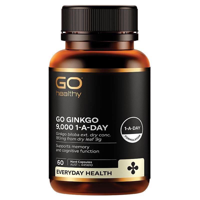 GO Healthy Ginkgo 9000+ bổ não hàm lượng cao của Úc 60 viên | Nhập khẩu từ Úc