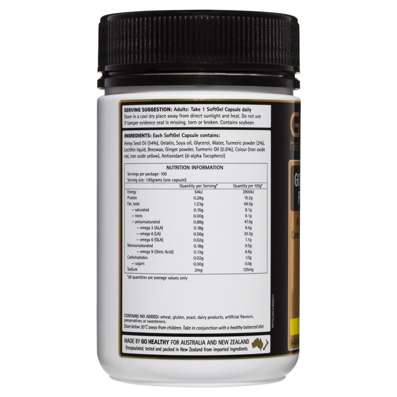 Dầu hạt gai Go Healthy Hemp Seed Oil Plus Turmeric 100 viên