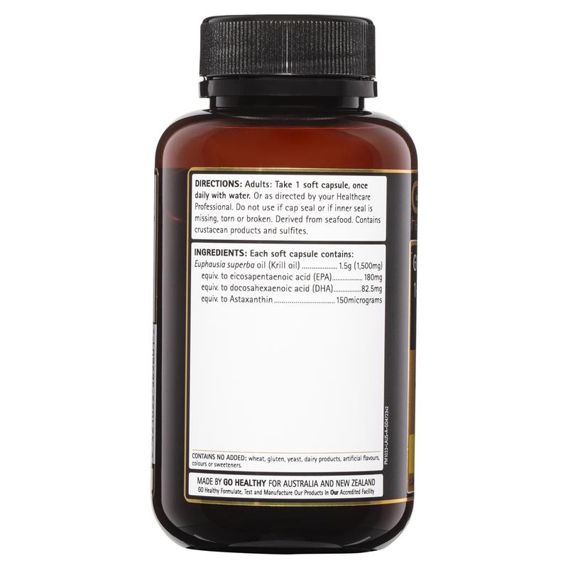 Viên uống dầu nhuyễn thể Go Healthy Krill Oil 1500mg 60 viên